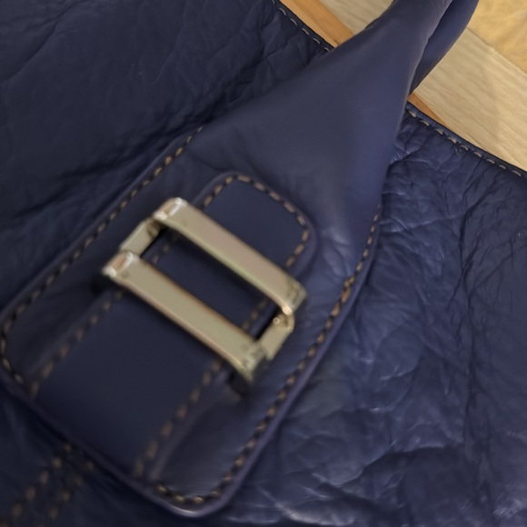 Liz Claiborne Jackie Blue iris purple 2 way leather purse handbag - Picture 7 of 7